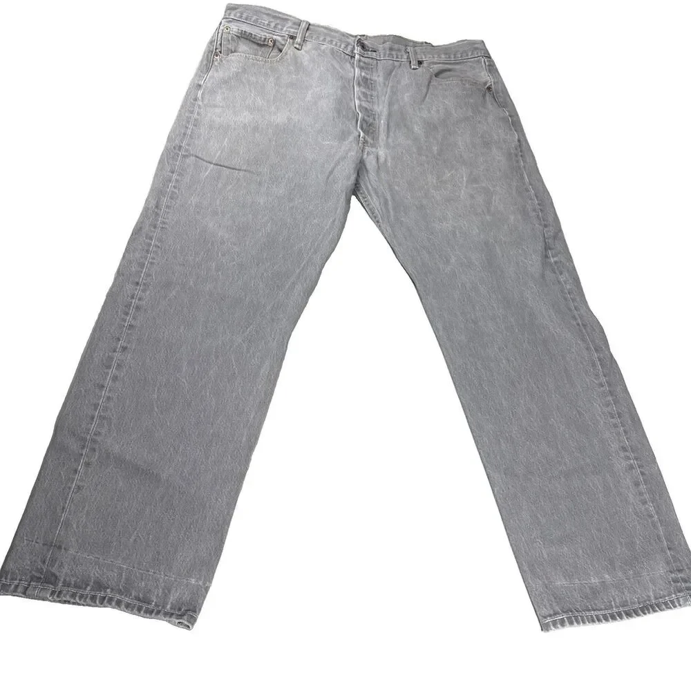 Vintage Levis 501 Jeans Mens 42x32 Gray Button Fly Denim Y2K C1